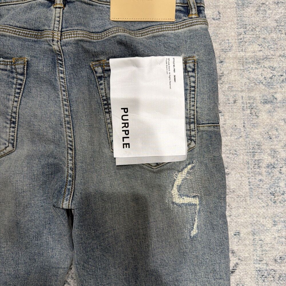 Purple Brand Jeans P001 Light Blue Vintage Skinny Distressed P001-LBVR524 Sz 32 - Picture 9 of 10